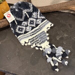Black and White Knit Winter Hat